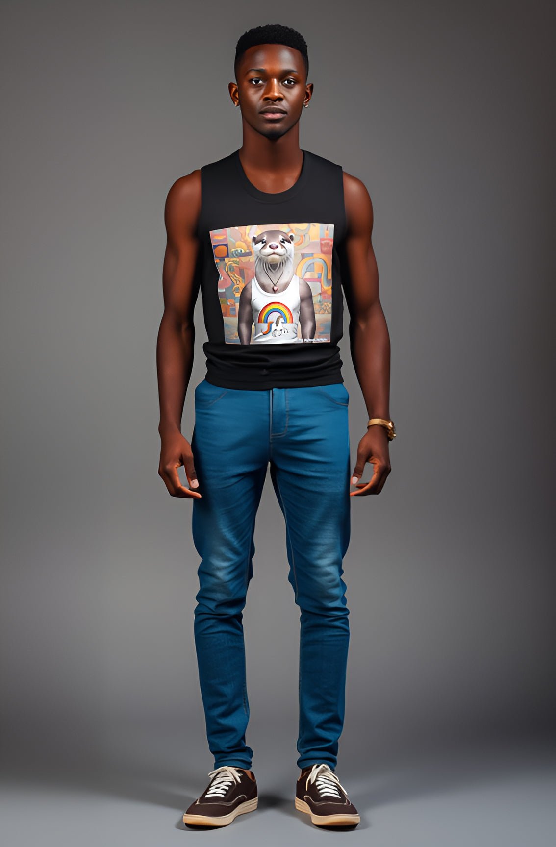 Proud Otter Muscle Shirt by Gregg Acini Adoree Designs - Gregg Acini Adoree Designs - Muscle Shirt