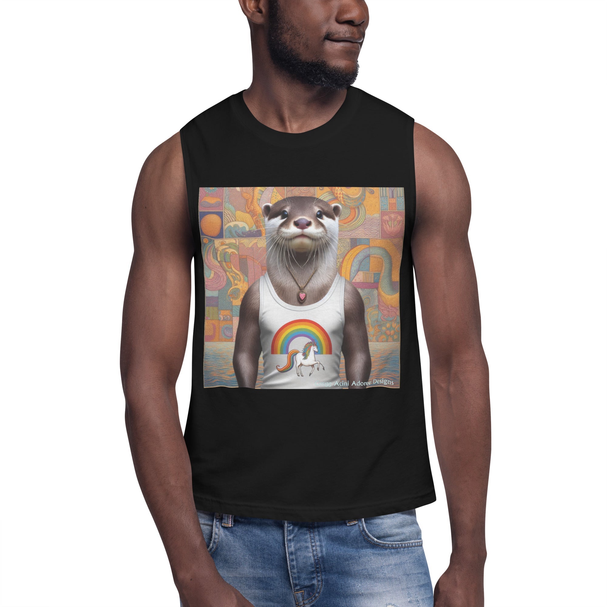 Proud Otter Muscle Shirt by Gregg Acini Adoree Designs - Gregg Acini Adoree Designs - Muscle Shirt