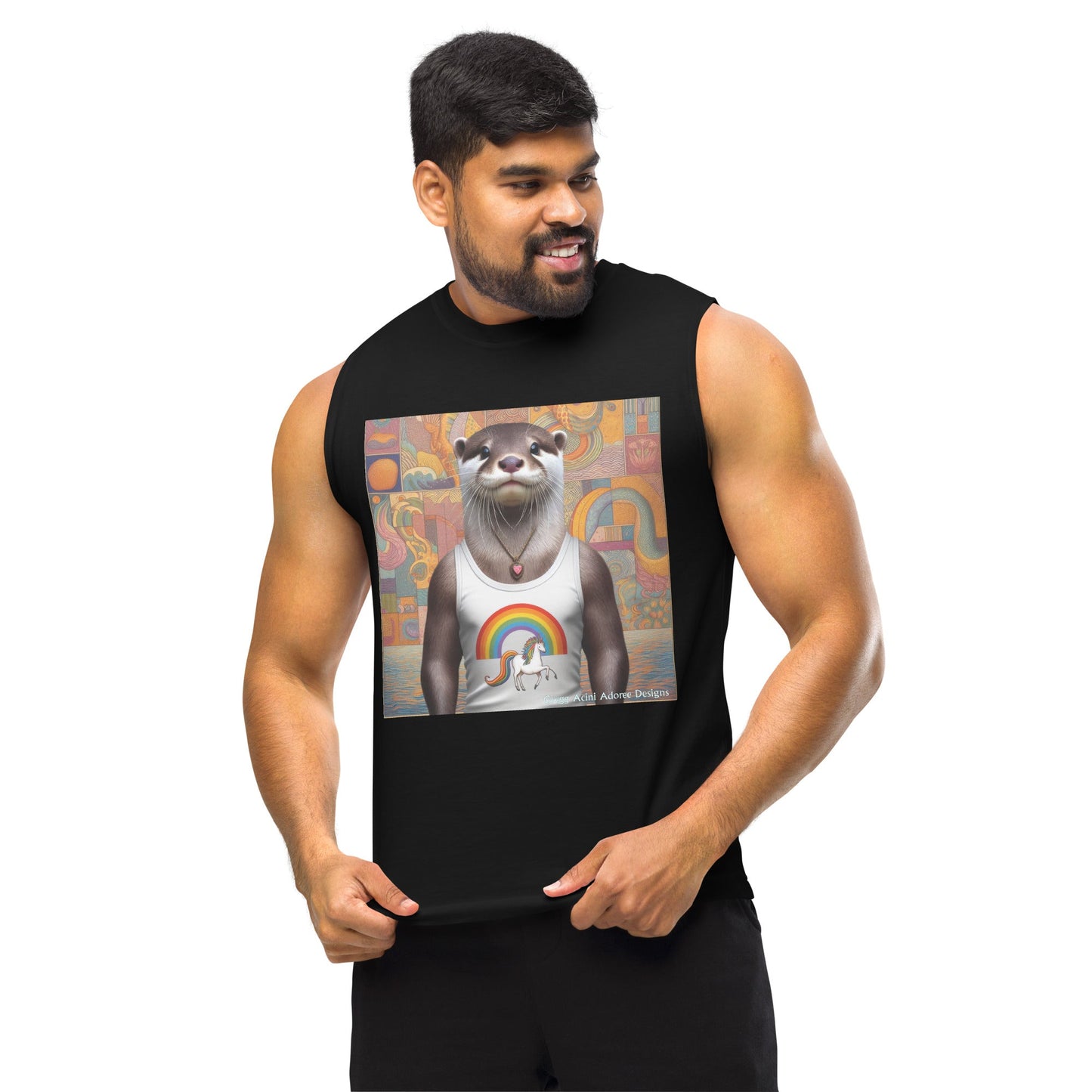 Proud Otter Muscle Shirt by Gregg Acini Adoree Designs - Gregg Acini Adoree Designs - Muscle Shirt
