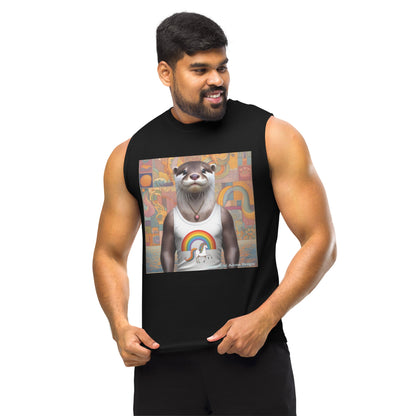 Proud Otter Muscle Shirt by Gregg Acini Adoree Designs - Gregg Acini Adoree Designs - Muscle Shirt