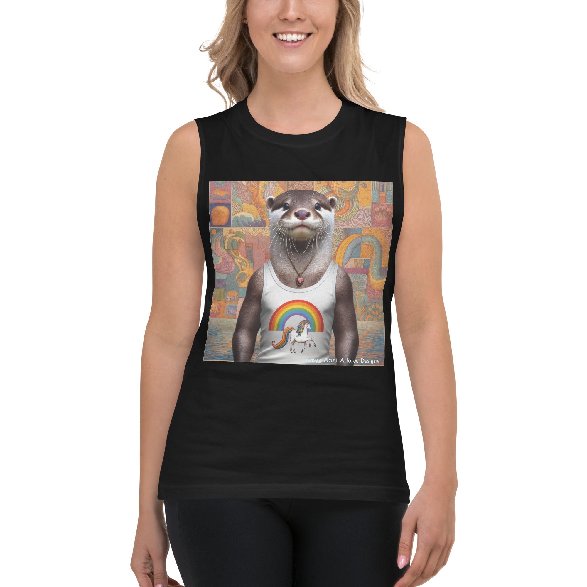 Proud Otter Muscle Shirt by Gregg Acini Adoree Designs - Gregg Acini Adoree Designs - Muscle Shirt