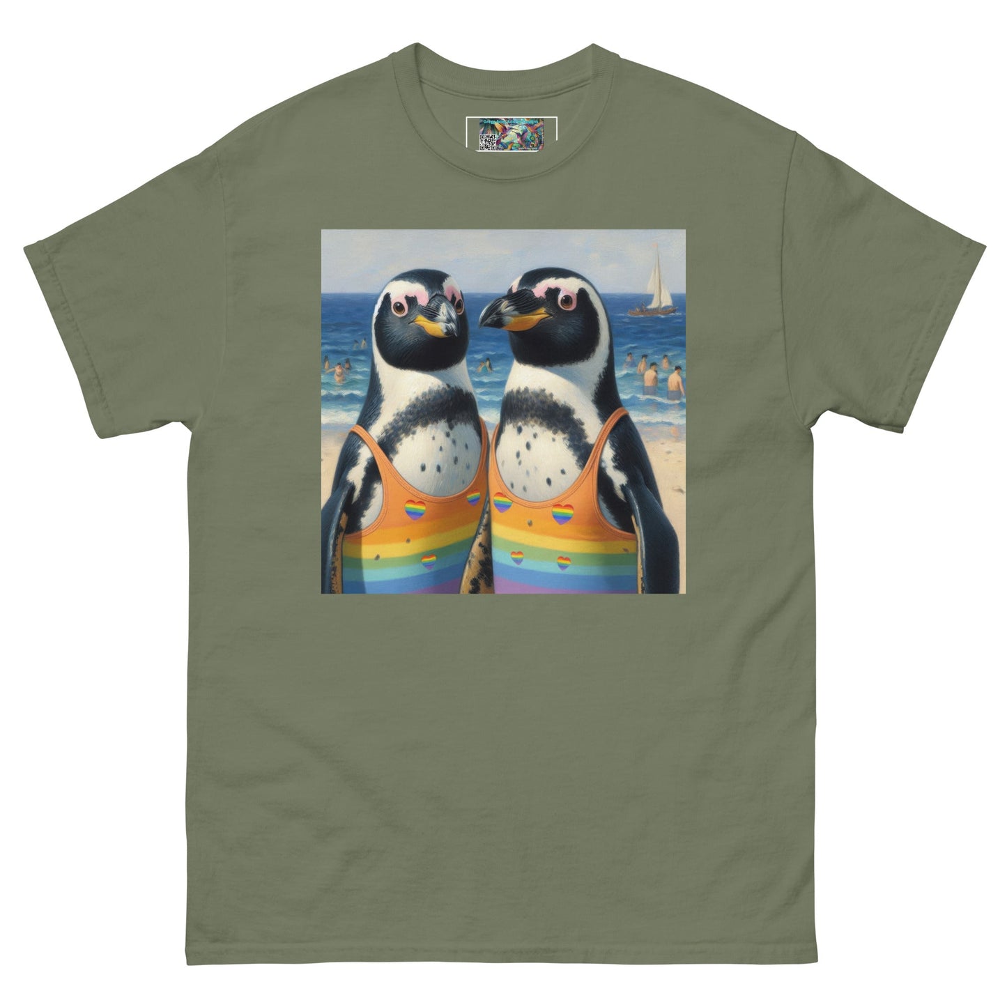 Proud Penguins at the Beach Unisex classic tee - Gregg Acini Adoree Designs - T-Shirt