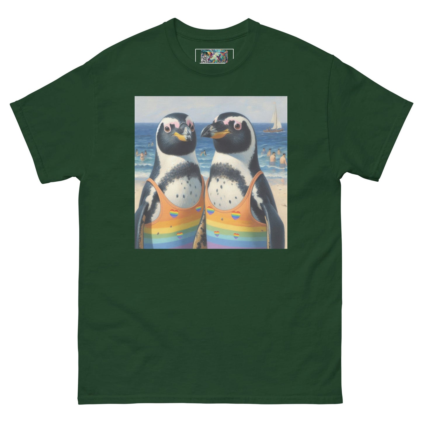 Proud Penguins at the Beach Unisex classic tee - Gregg Acini Adoree Designs - T-Shirt