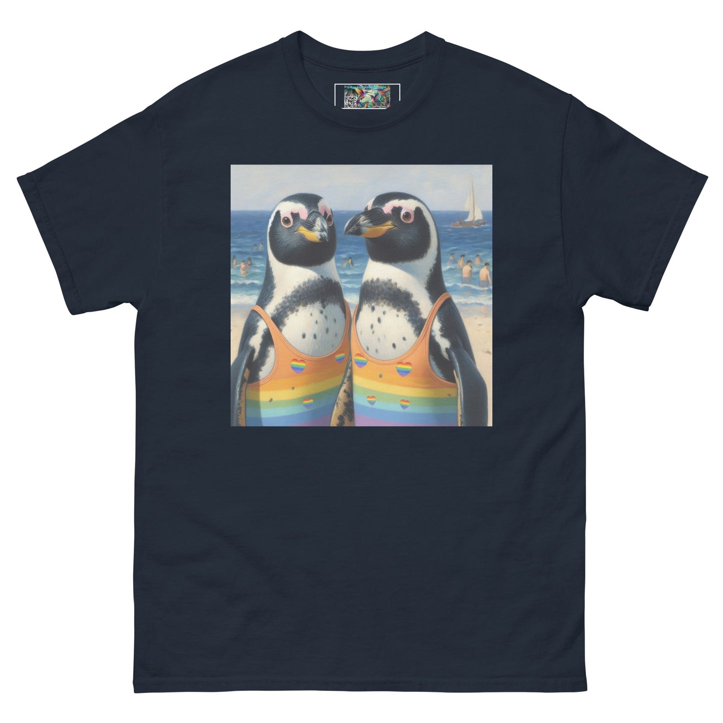 Proud Penguins at the Beach Unisex classic tee - Gregg Acini Adoree Designs - T-Shirt
