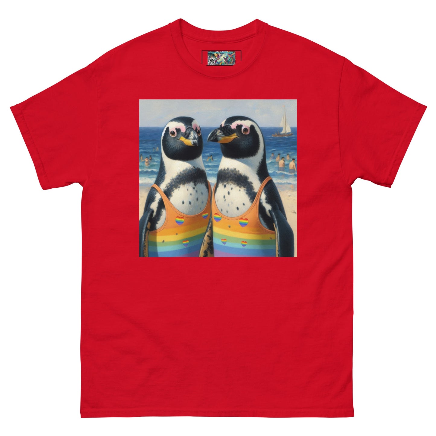 Proud Penguins at the Beach Unisex classic tee - Gregg Acini Adoree Designs - T-Shirt