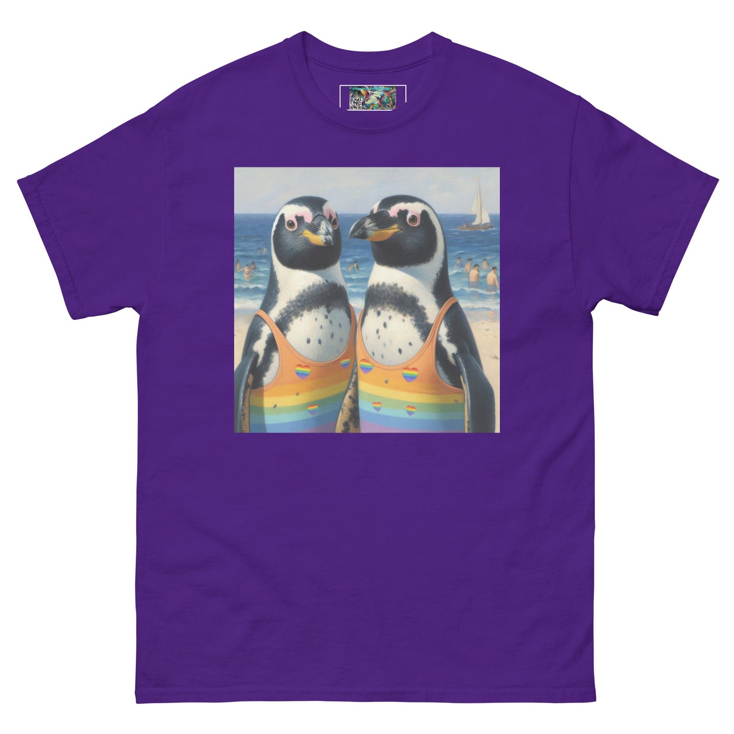 Proud Penguins at the Beach Unisex classic tee - Gregg Acini Adoree Designs - T-Shirt