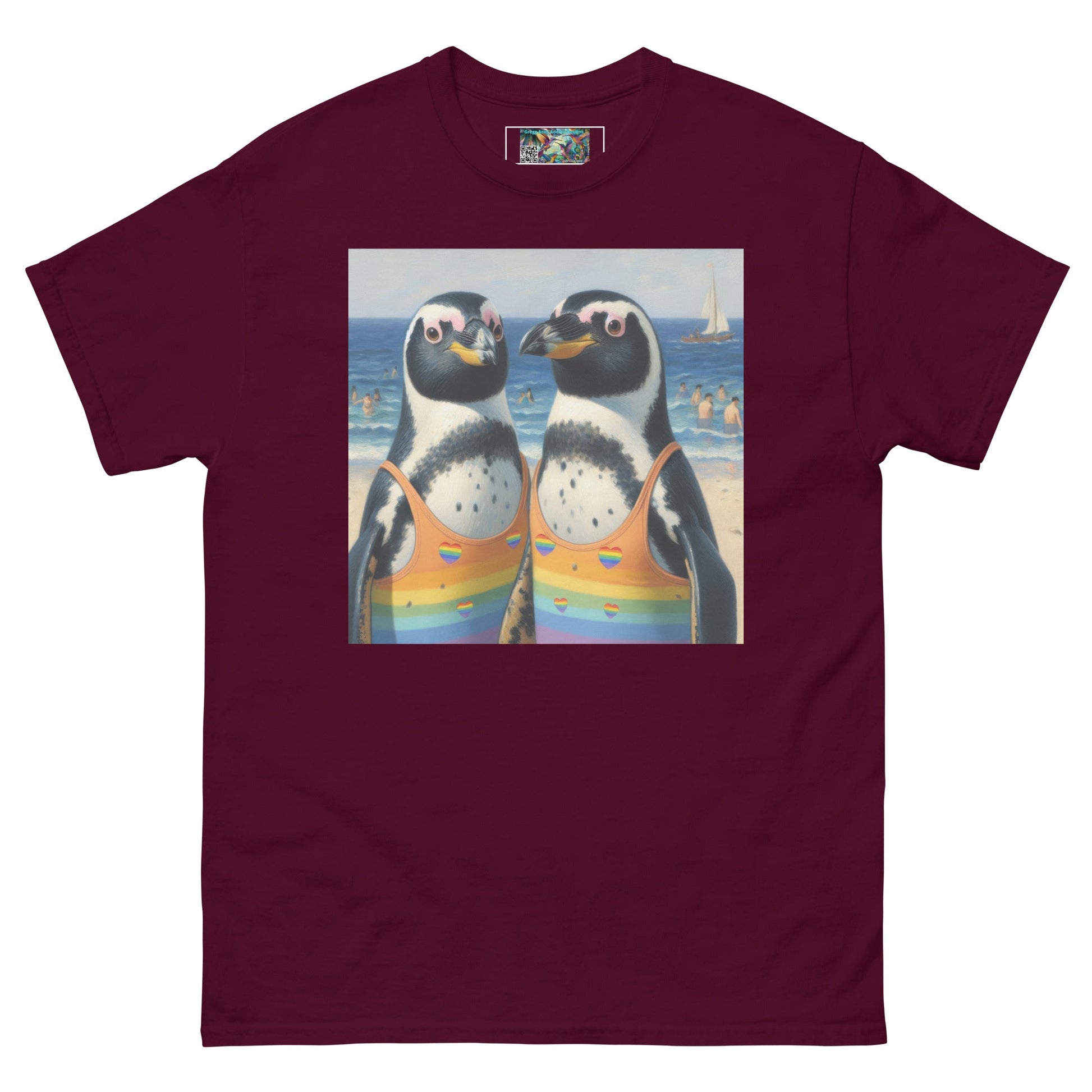 Proud Penguins at the Beach Unisex classic tee - Gregg Acini Adoree Designs - T-Shirt