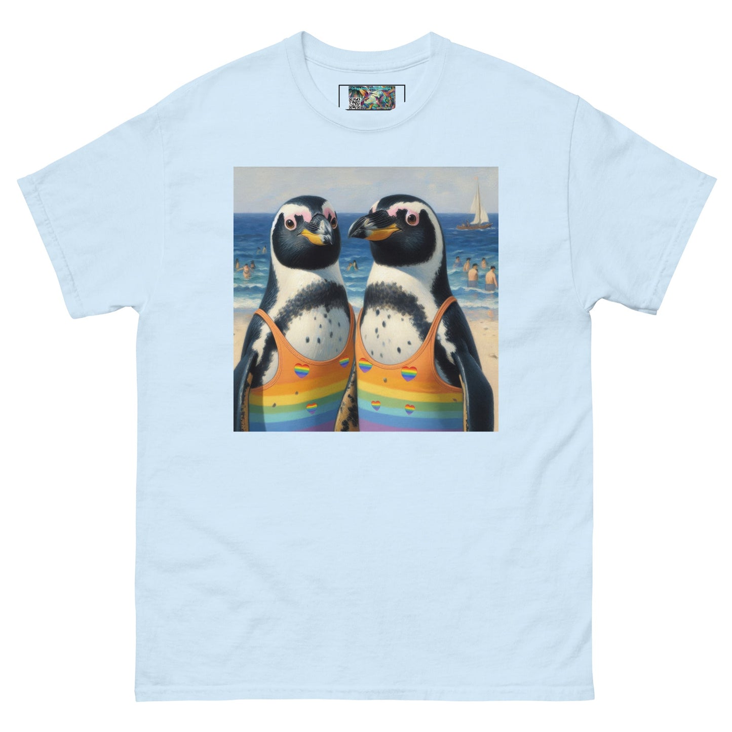 Proud Penguins at the Beach Unisex classic tee - Gregg Acini Adoree Designs - T-Shirt