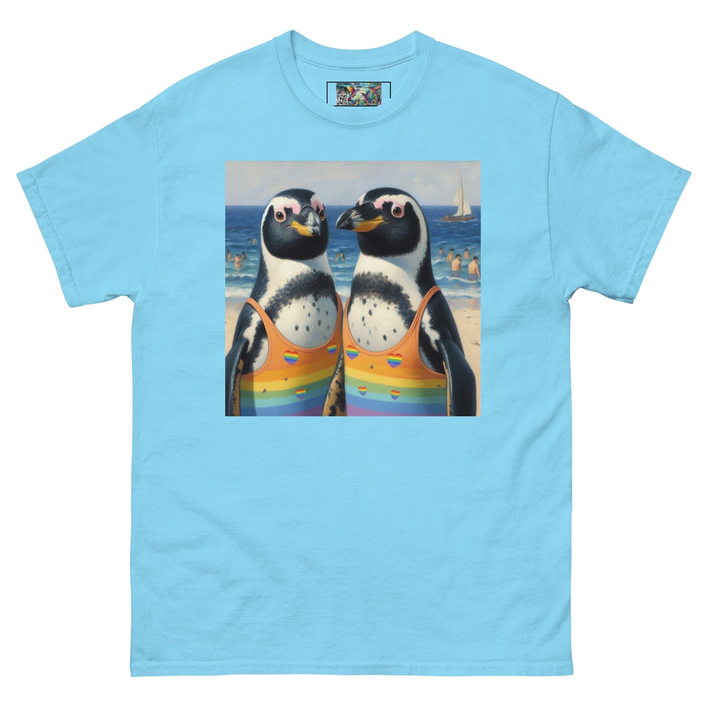 Proud Penguins at the Beach Unisex classic tee - Gregg Acini Adoree Designs - T-Shirt