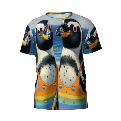 Proud Penguins at the Beach Unisex Short - Sleeve T-Shirt - Gregg Acini Adoree Designs - T-shirts