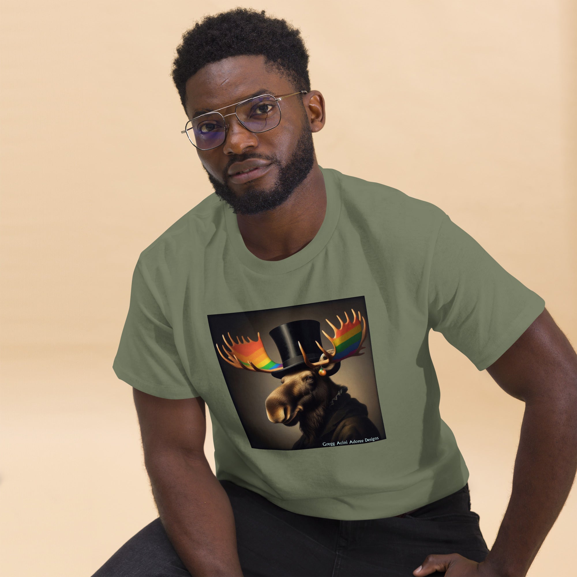 Proud Remby Moose Unisex classic tee by Gregg Acini Adoree Designs - Gregg Acini Adoree Designs - Tee Shirt