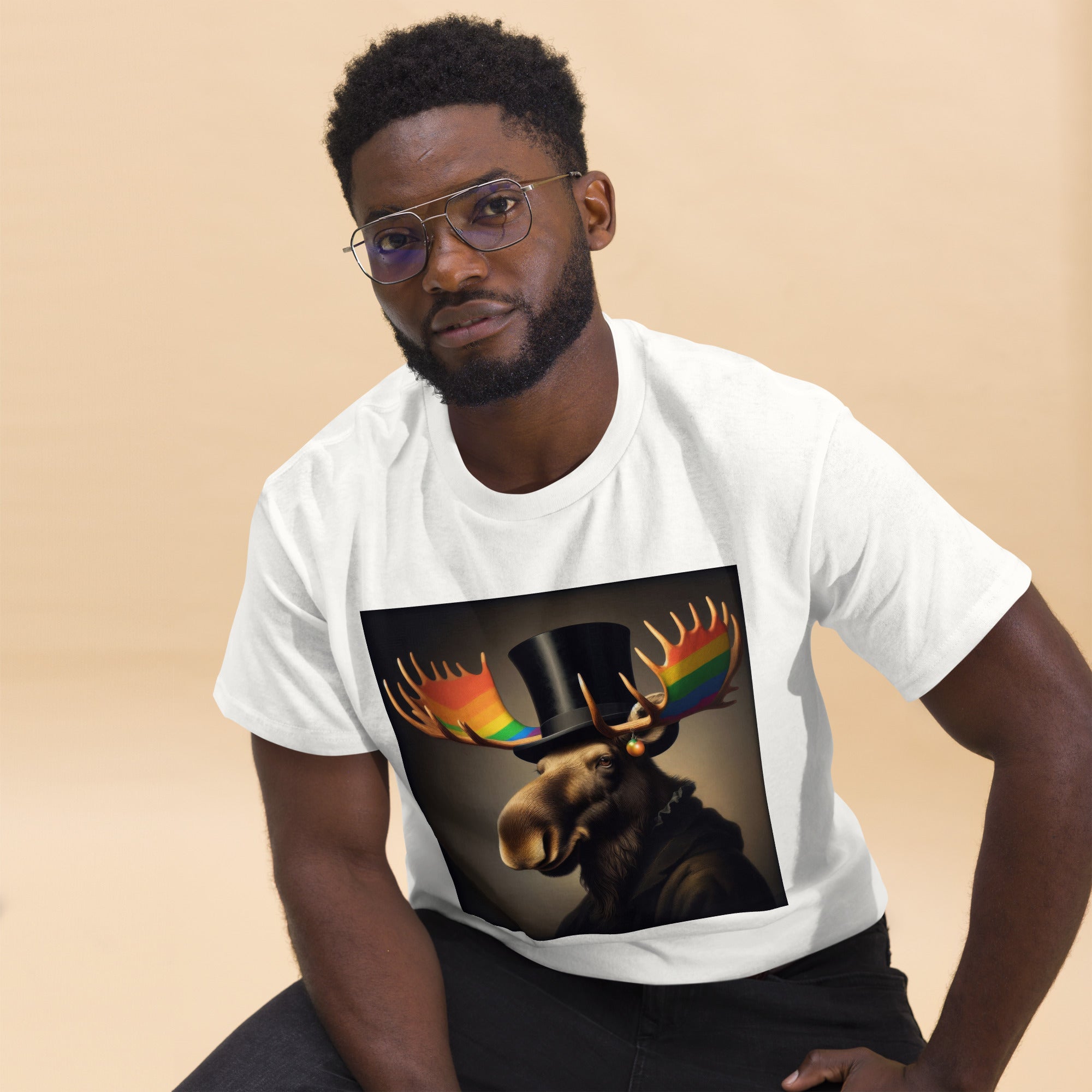 Proud Remby Moose Unisex classic tee by Gregg Acini Adoree Designs - Gregg Acini Adoree Designs - Tee Shirt