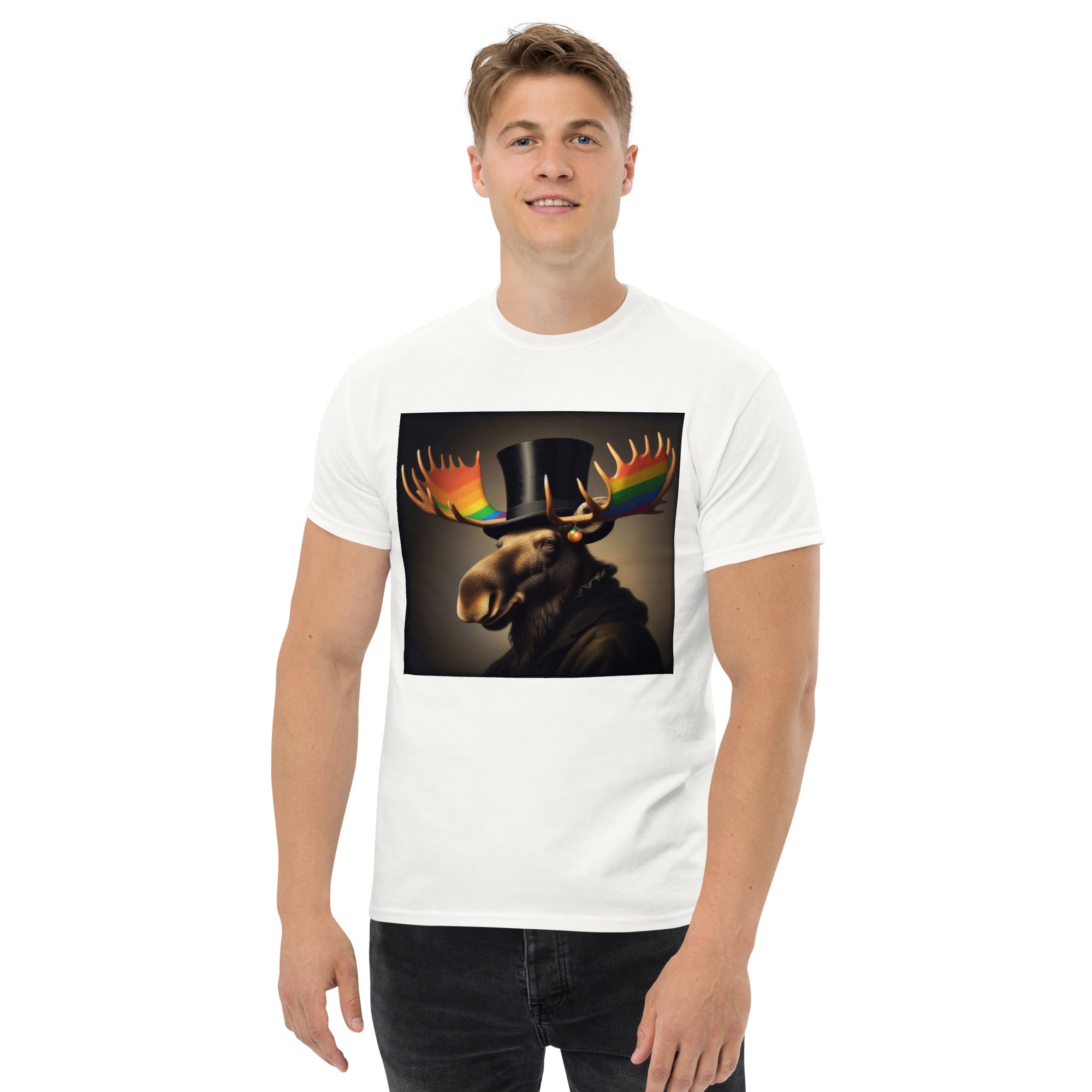 Proud Remby Moose Unisex classic tee by Gregg Acini Adoree Designs - Gregg Acini Adoree Designs - Tee Shirt