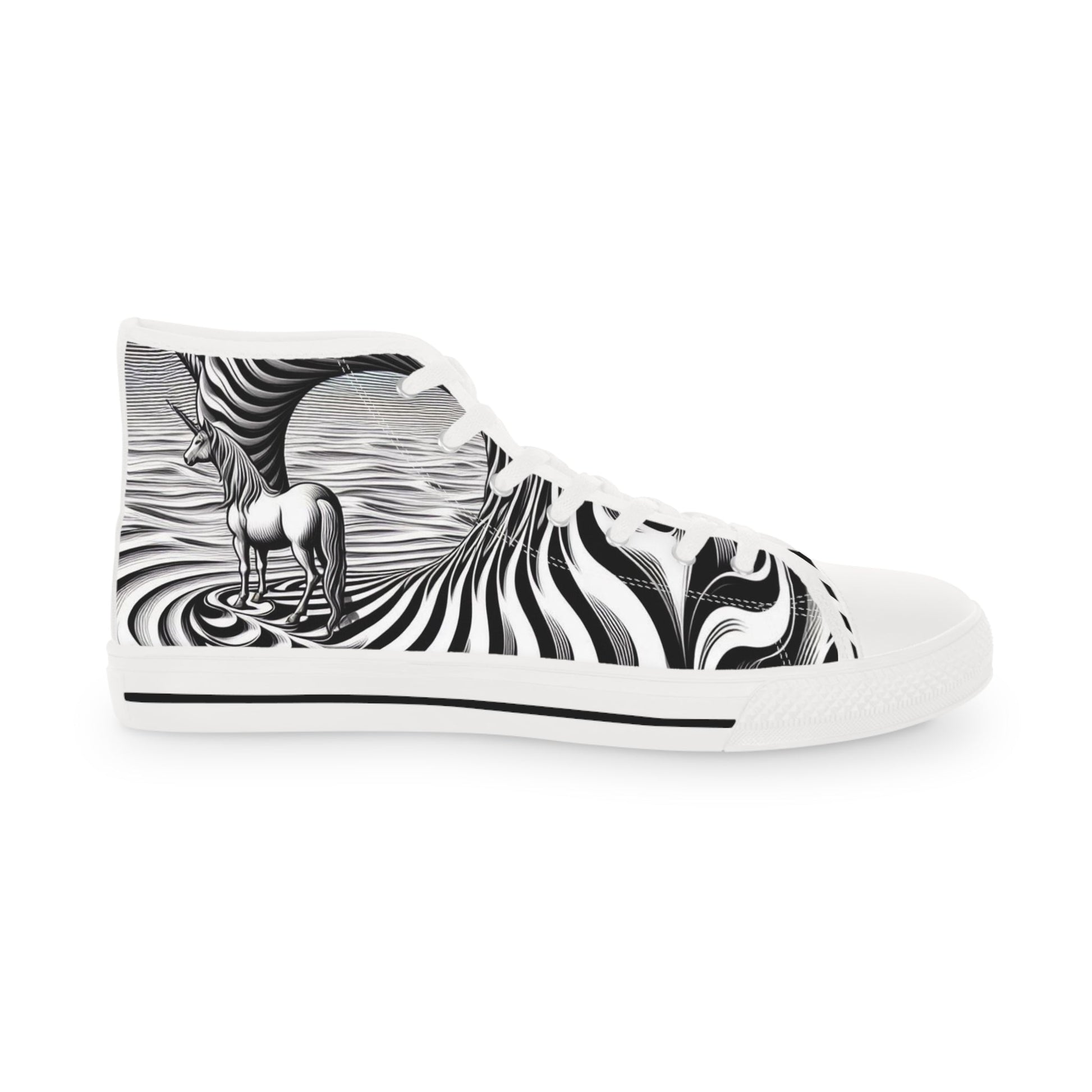 Psychedelic Wave Design High Top Sneakers - Gregg Acini Adoree Designs - Shoes