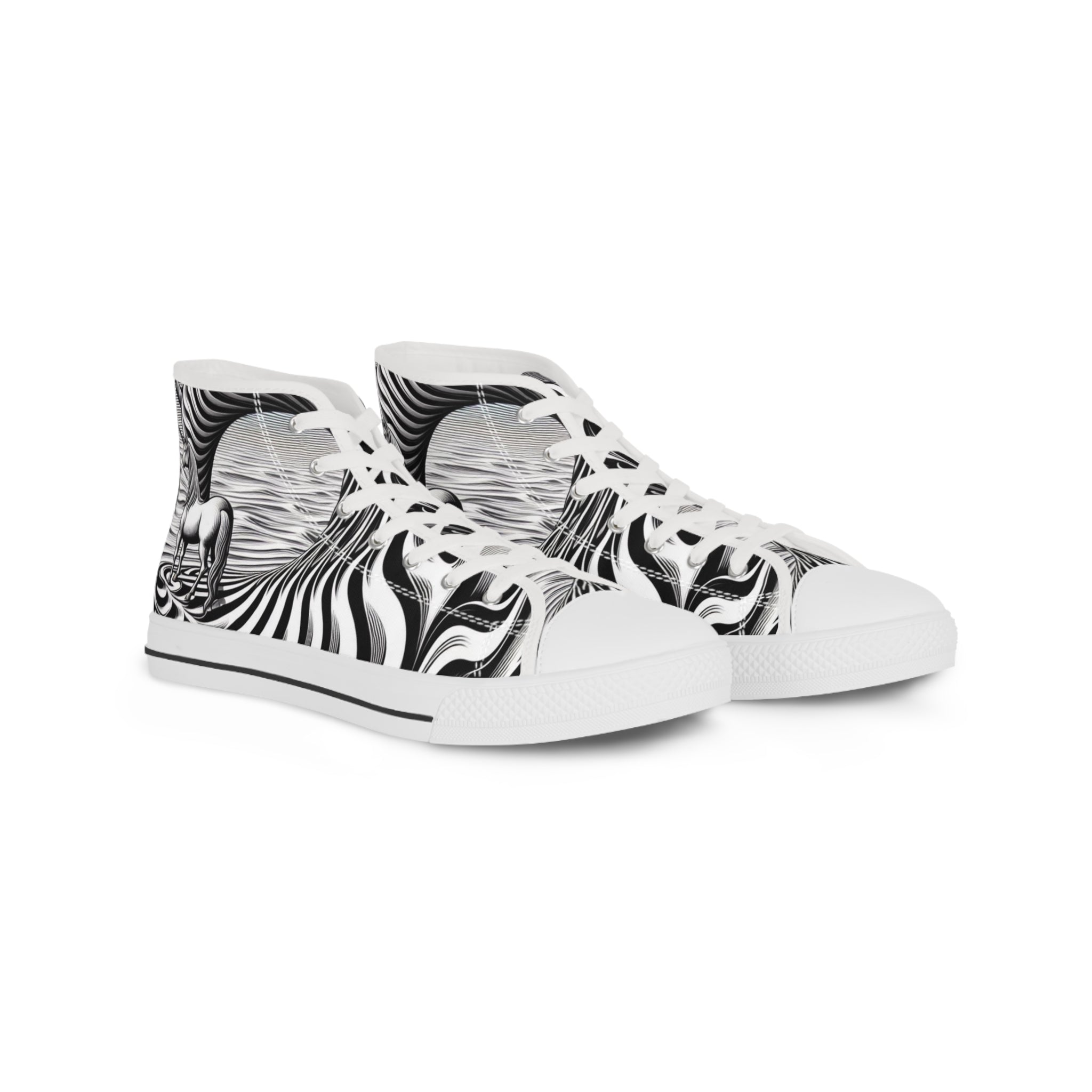 Psychedelic Wave Design High Top Sneakers - Gregg Acini Adoree Designs - Shoes