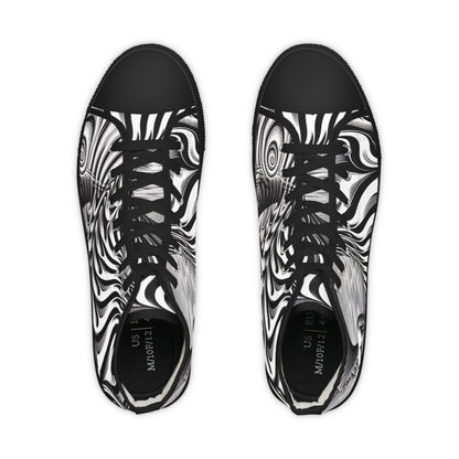 Psychedelic Wave Design High Top Sneakers - Gregg Acini Adoree Designs - Shoes