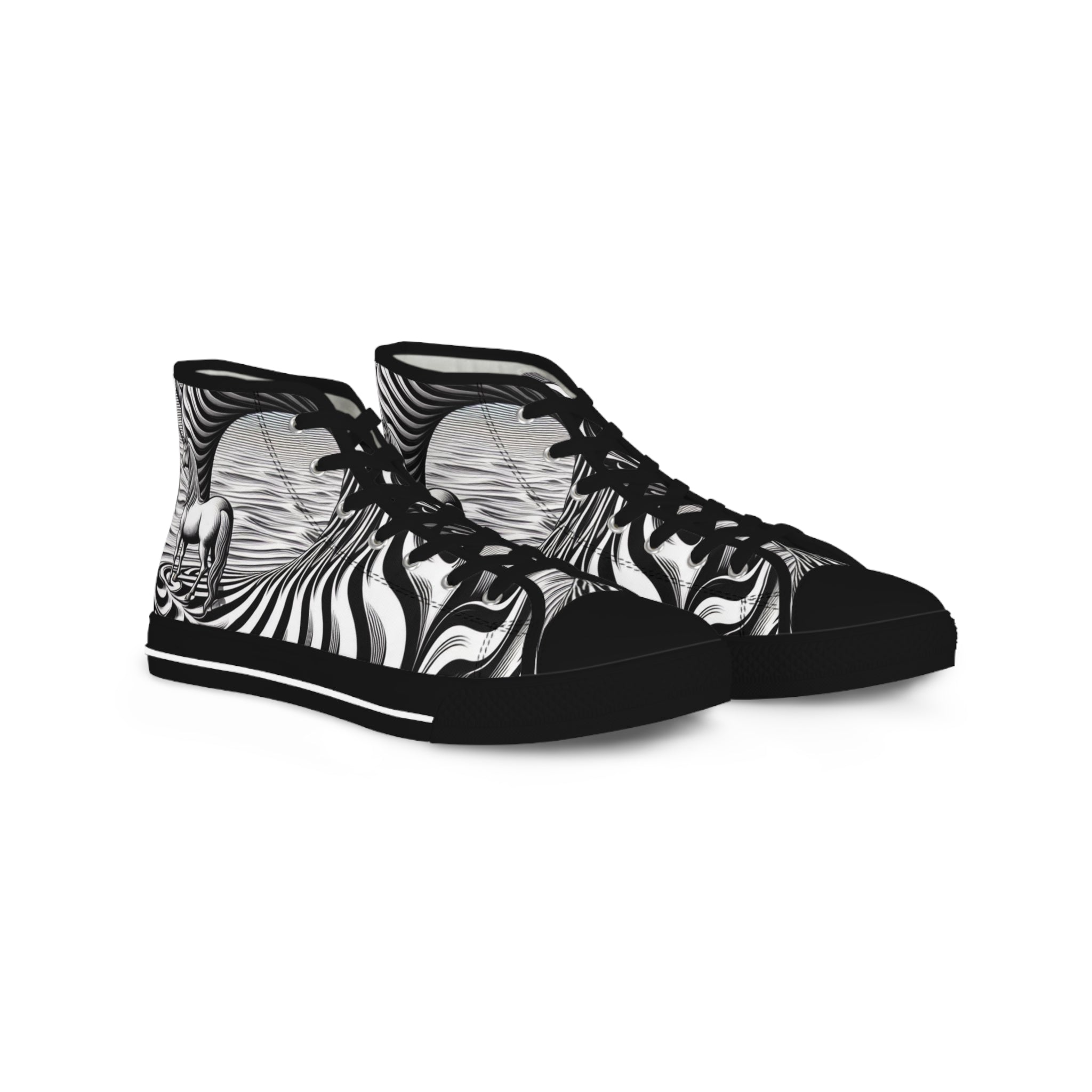 Psychedelic Wave Design High Top Sneakers - Gregg Acini Adoree Designs - Shoes