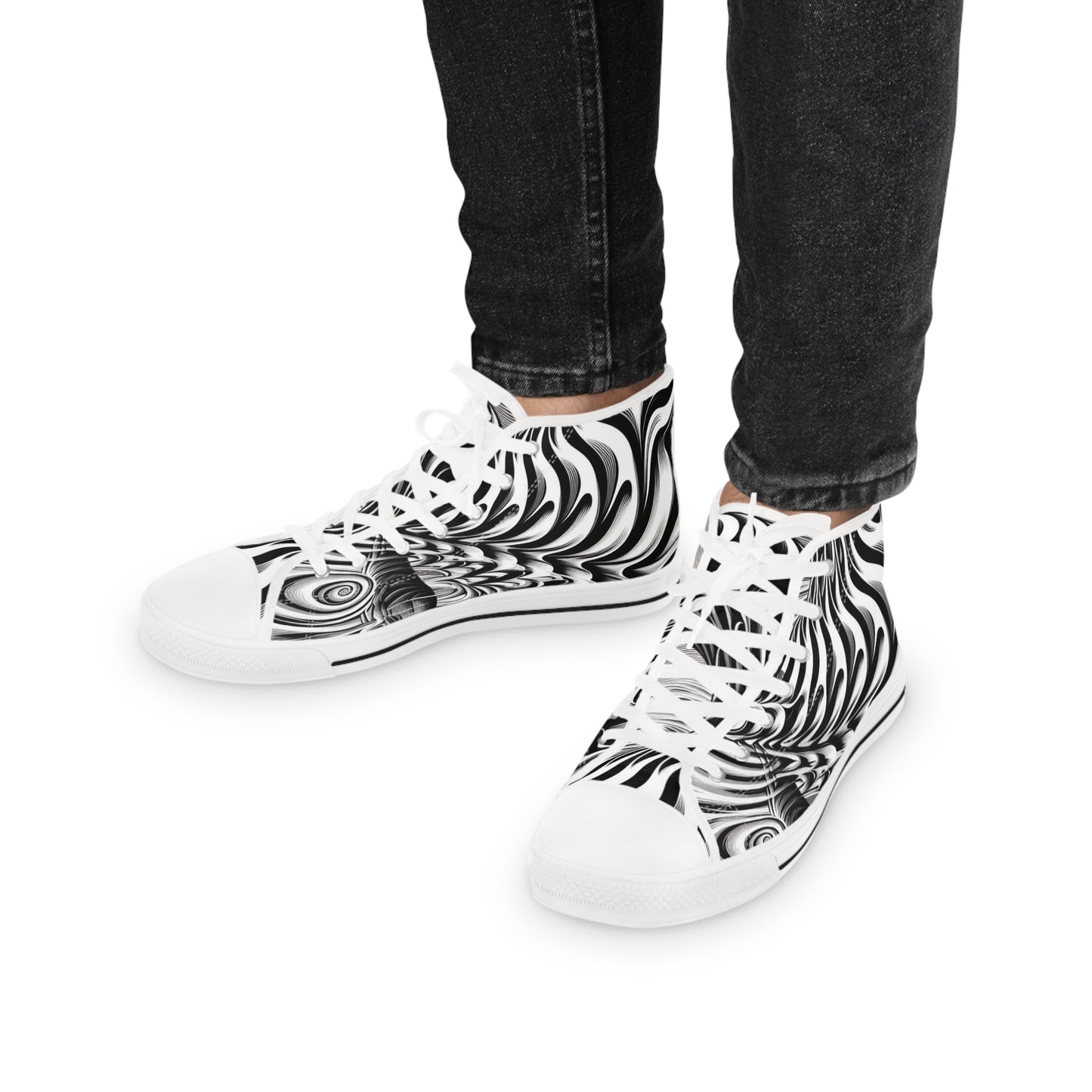 Psychedelic Wave Design High Top Sneakers - Gregg Acini Adoree Designs - Shoes