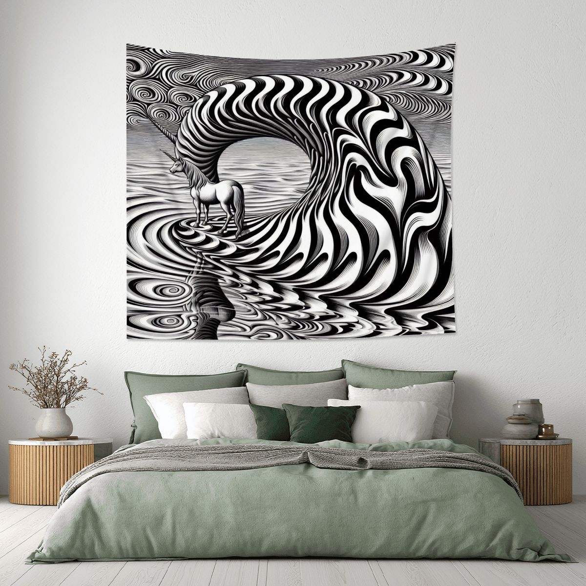 Psychedelic Wave Lightweight Wall Tapestry (Fabric Wall Hanging - USA) - Gregg Acini Adoree Designs - Wall Coverings