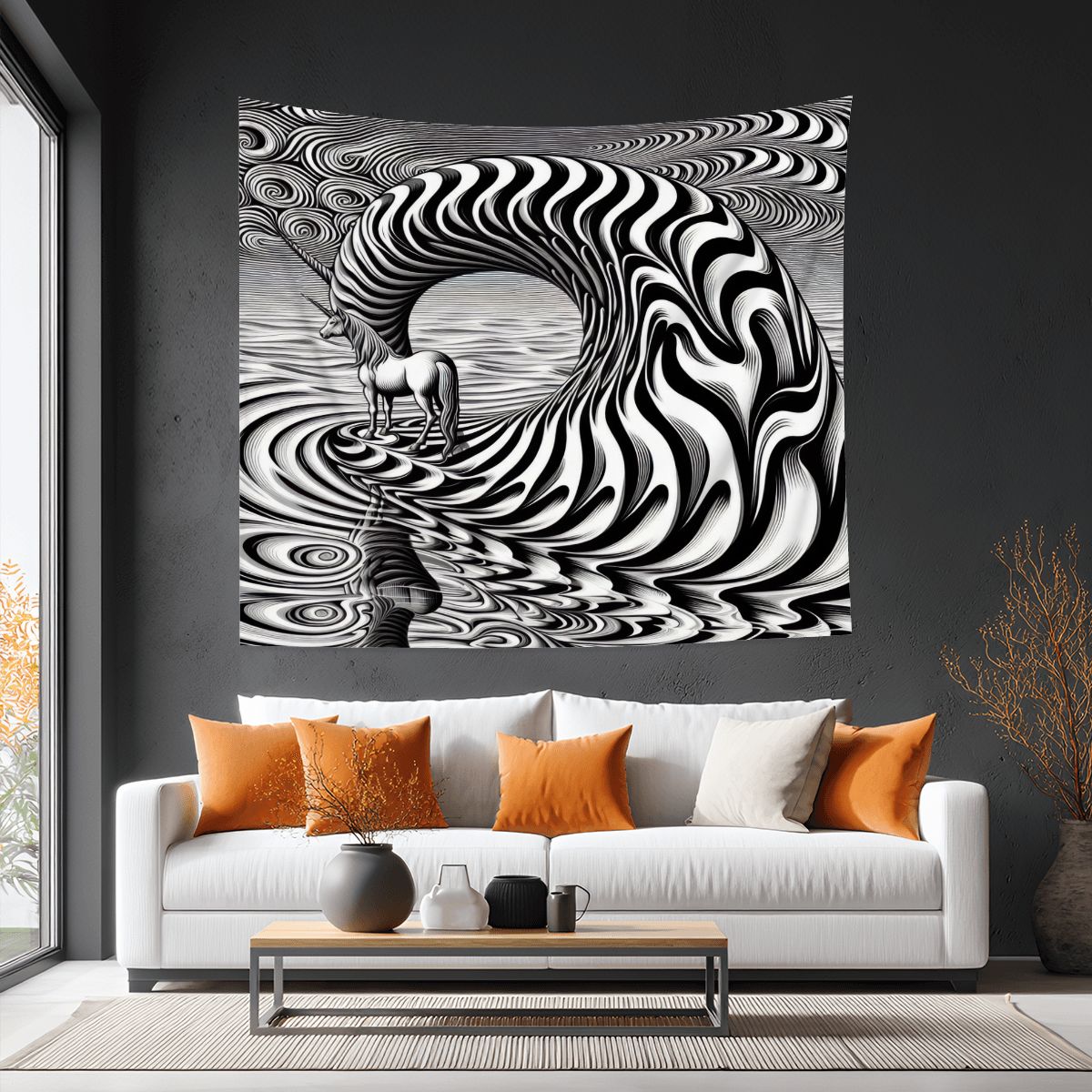 Psychedelic Wave Lightweight Wall Tapestry (Fabric Wall Hanging - USA) - Gregg Acini Adoree Designs - Wall Coverings