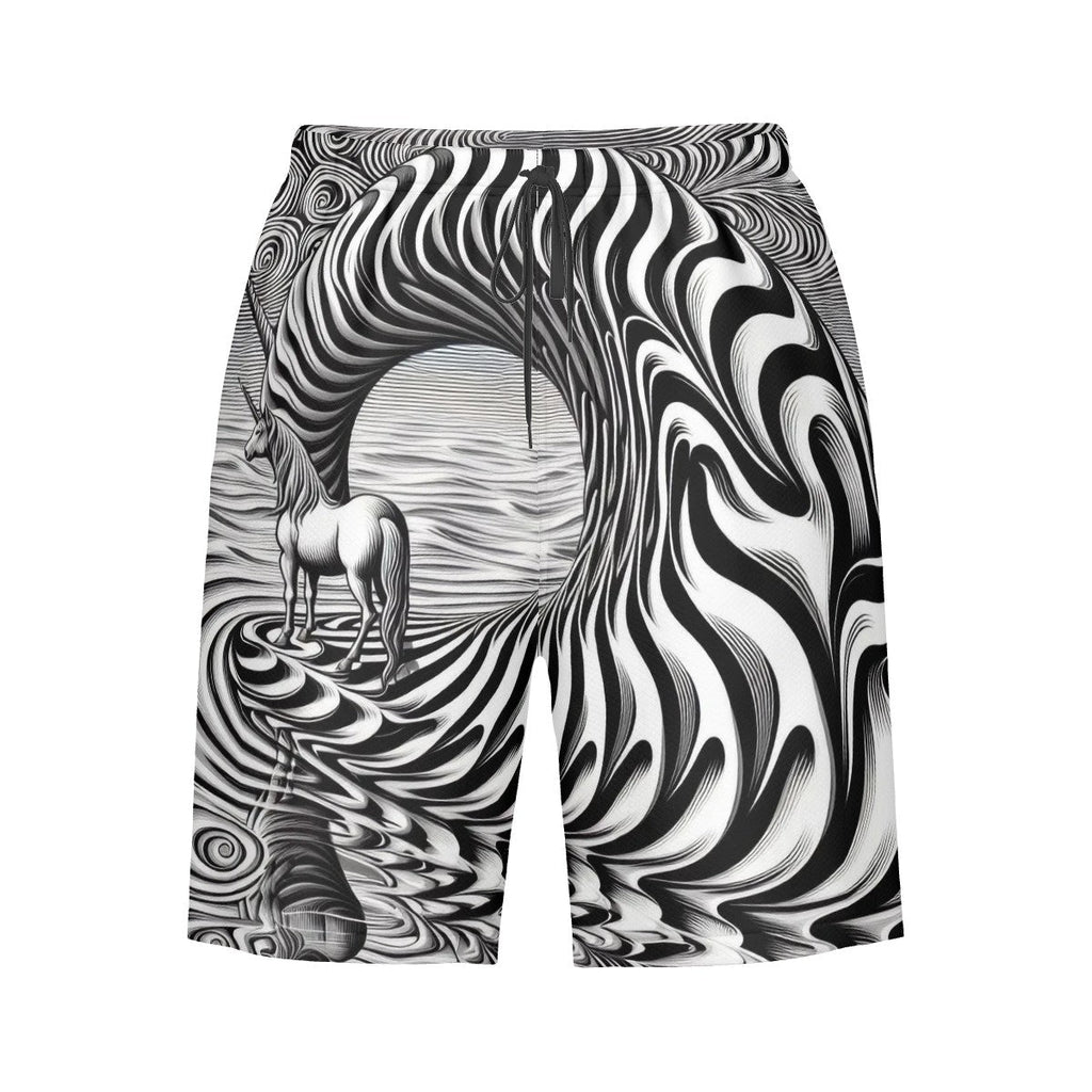 Psychedelic Wave Men's Beach Shorts - Gregg Acini Adoree Designs - Swimsuit