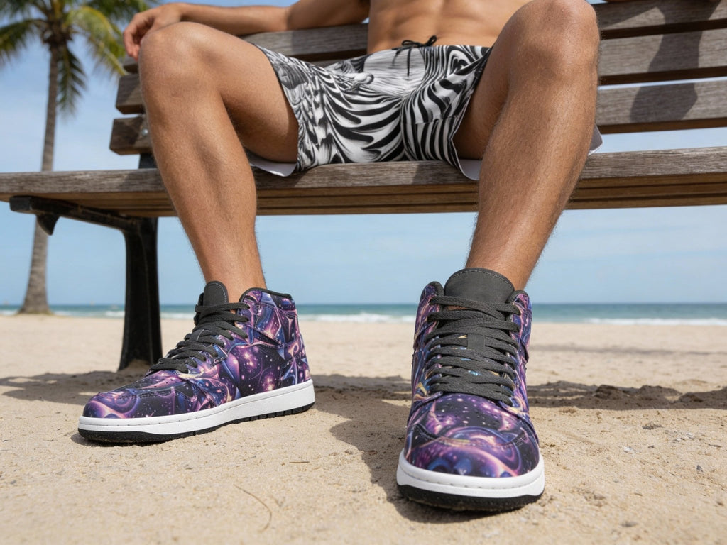 Psychedelic Wave Men's Beach Shorts - Gregg Acini Adoree Designs - Swimsuit