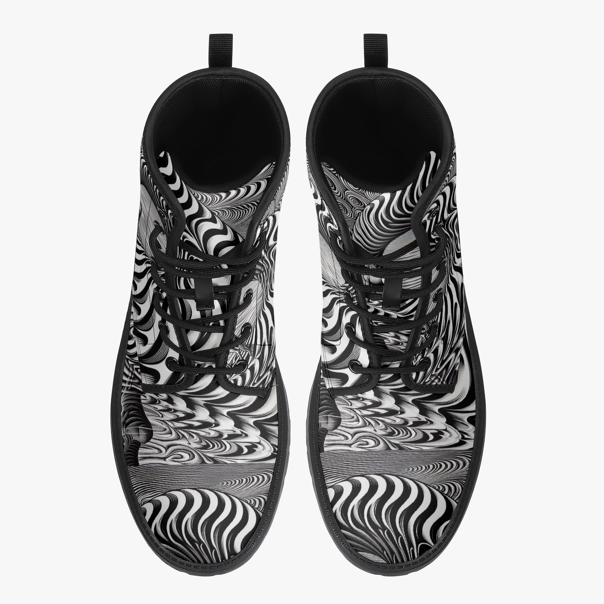 Psychedelic Wave Trendy Leather Boots - Gregg Acini Adoree Designs - Boots