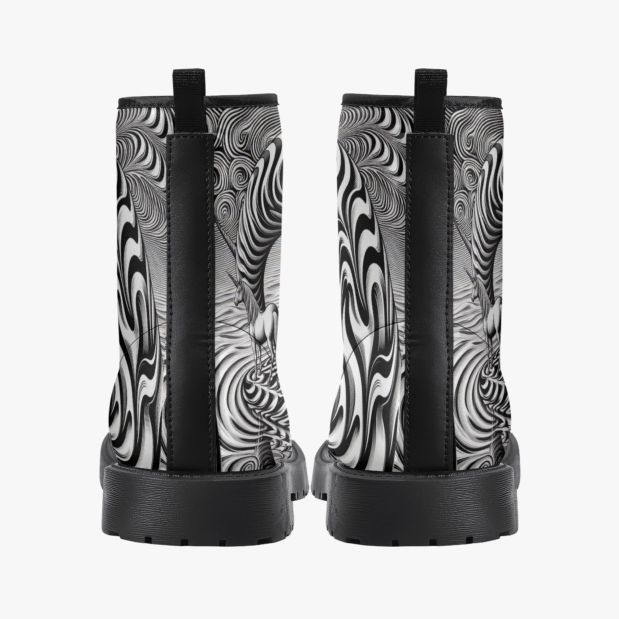 Psychedelic Wave Trendy Leather Boots - Gregg Acini Adoree Designs - Boots