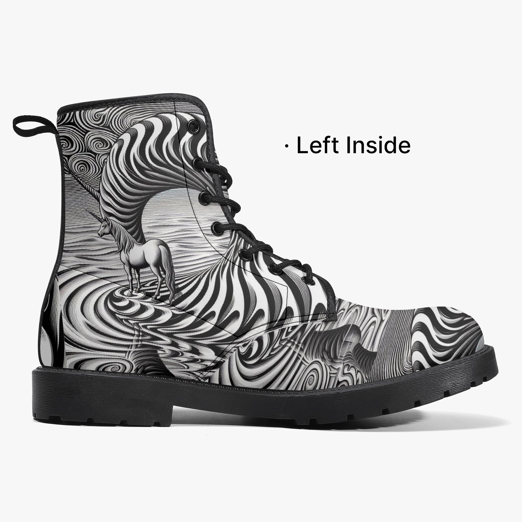 Psychedelic Wave Trendy Leather Boots - Gregg Acini Adoree Designs - Boots