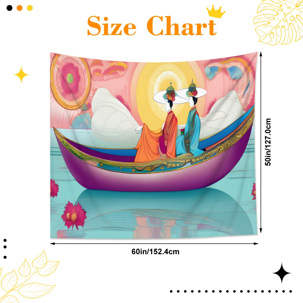 Purple Boat Lightweight Wall Tapestry (Fabric Wall Hanging - USA) - Gregg Acini Adoree Designs - Wall Coverings