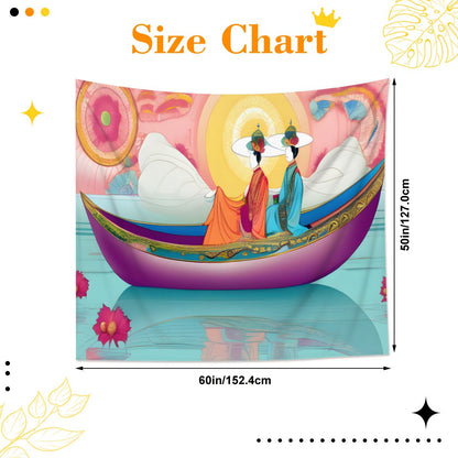 Purple Boat Lightweight Wall Tapestry (Fabric Wall Hanging - USA) - Gregg Acini Adoree Designs - Wall Coverings