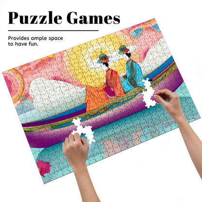 Purple Boat Wooden Jigsaw Puzzles 500 pcs - Gregg Acini Adoree Designs - Jigsaw Puzzle