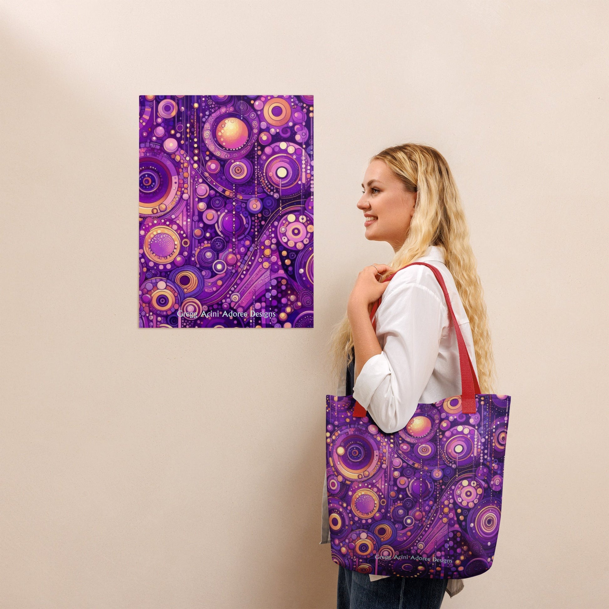 Purple Menagerie Tote bag - Gregg Acini Adoree Designs - Tote Bag