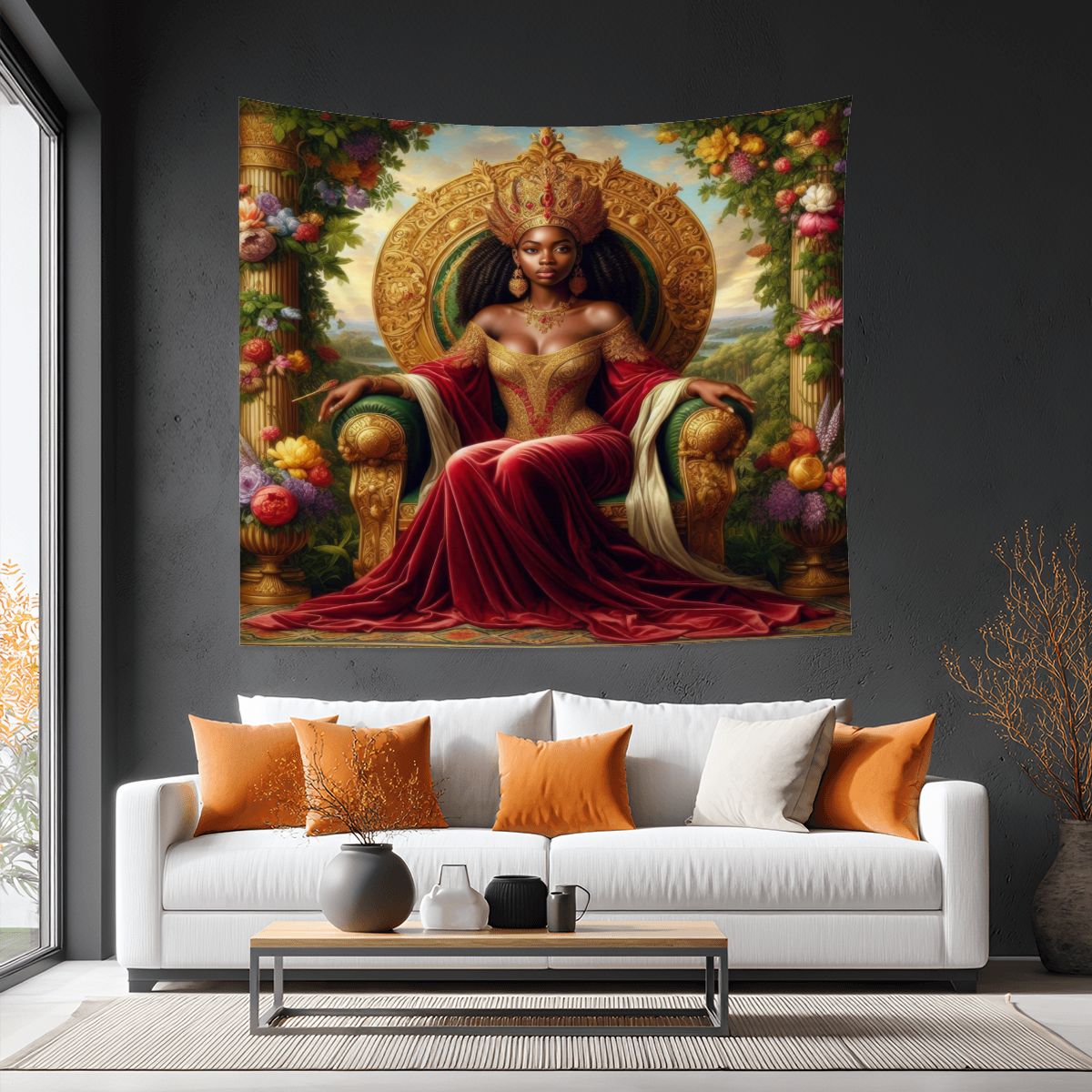 Queen 1 Lightweight Wall Tapestry (Fabric Wall Hanging - USA) - Gregg Acini Adoree Designs - Wall Coverings