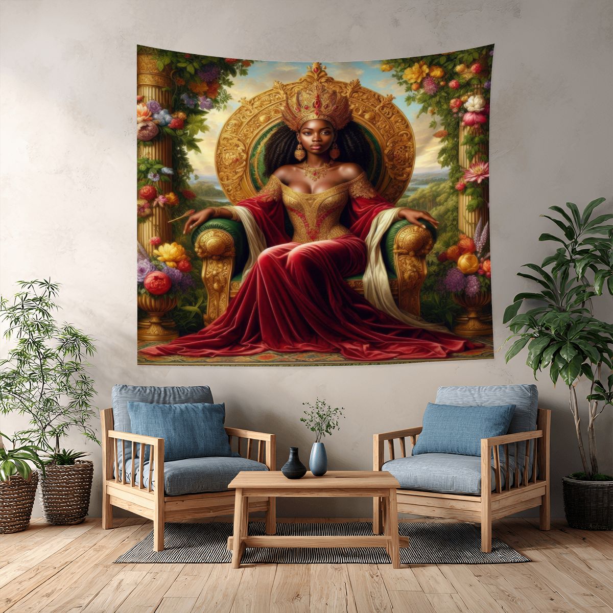 Queen 1 Lightweight Wall Tapestry (Fabric Wall Hanging - USA) - Gregg Acini Adoree Designs - Wall Coverings