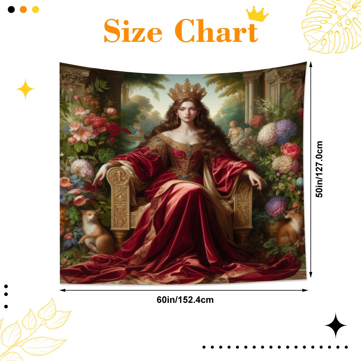 Queen 2 Lightweight Wall Tapestry (Fabric Wall Hanging - USA) - Gregg Acini Adoree Designs - Wall Coverings