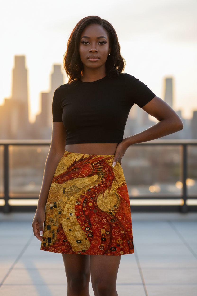 Red Dragon Mini Skirt Lifestyle