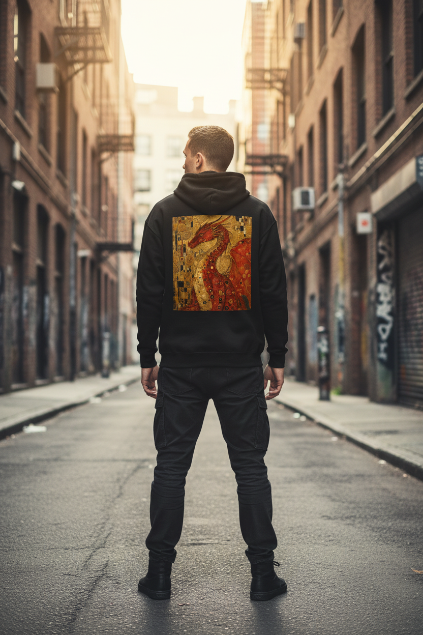 Red Dragon Zip Hoodie Lifestyle