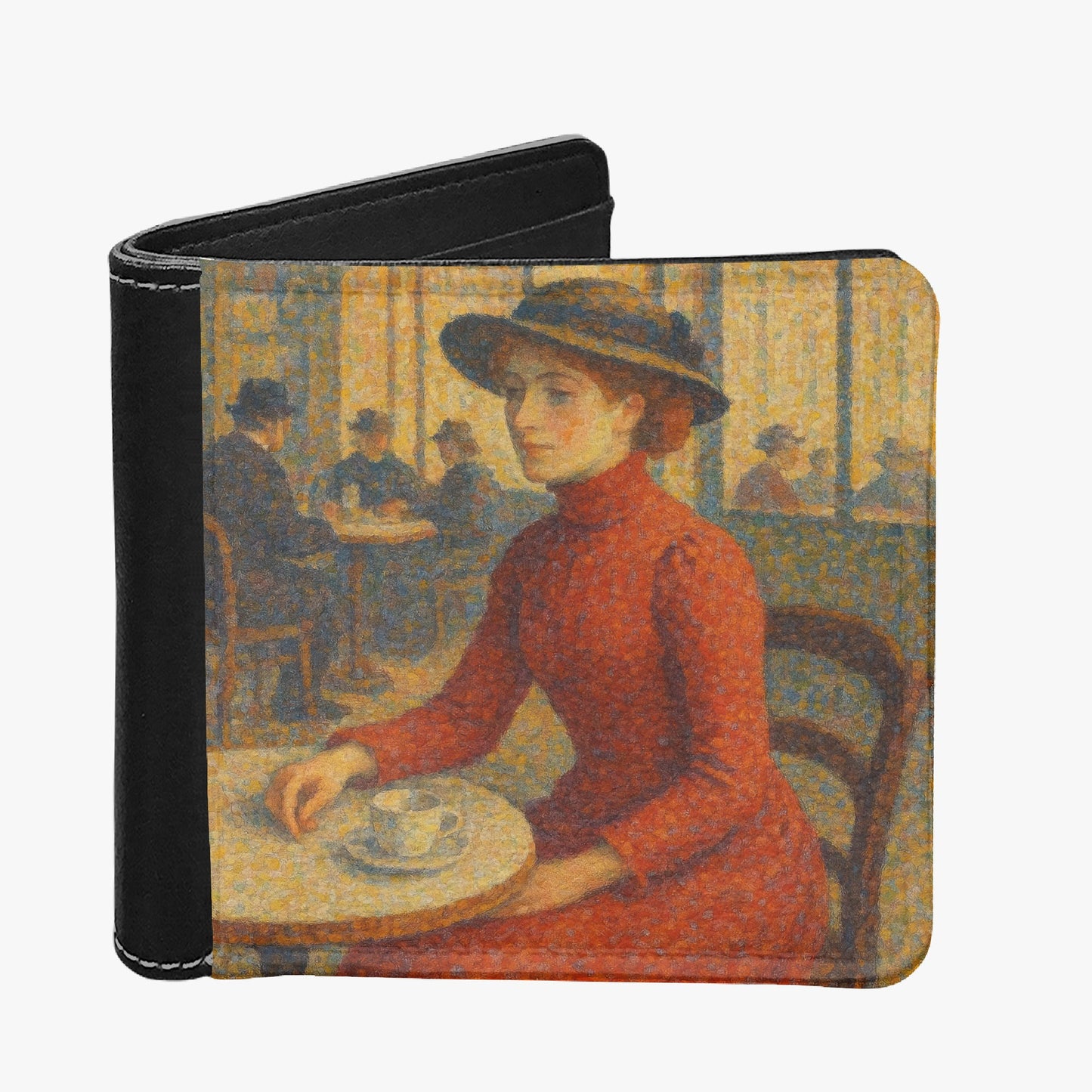 Red Dress Seurat Bifold Wallet - Gregg Acini Adoree Designs - Wallets
