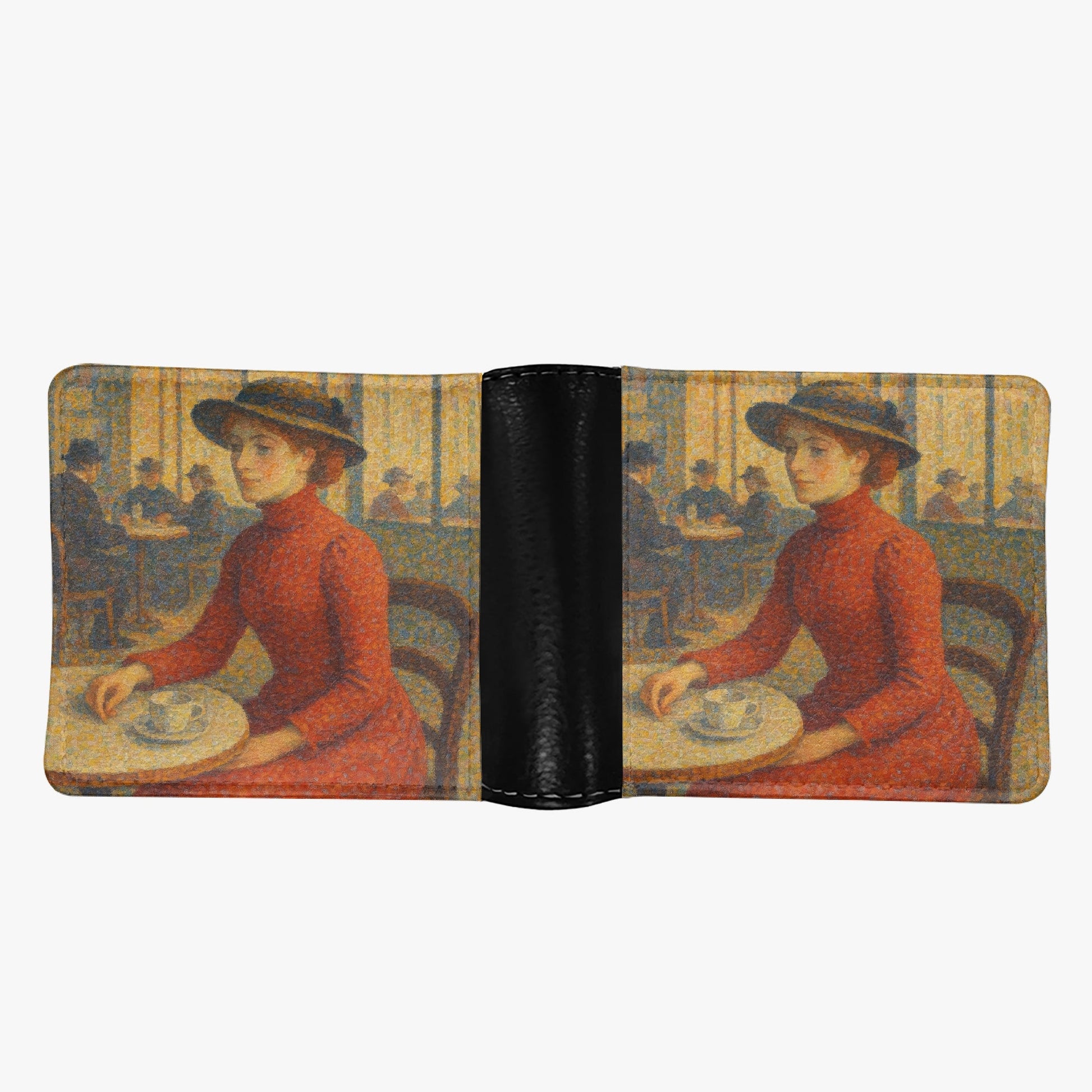 Red Dress Seurat Bifold Wallet - Gregg Acini Adoree Designs - Wallets