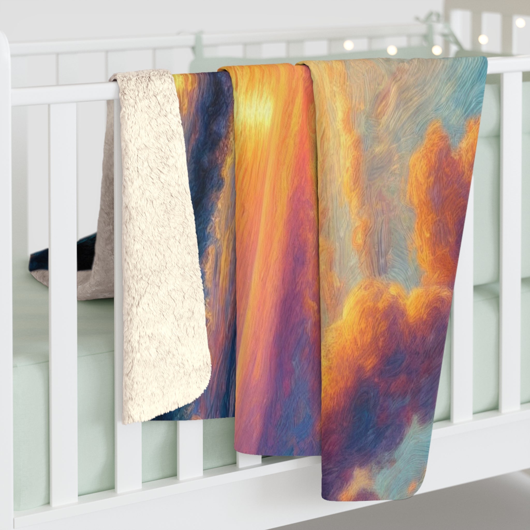 Sea Turtle Sunset Sherpa Blanket — Cozy Ocean Sunset Throw for Beach Lovers - Gregg Acini Adoree Designs - Blanket