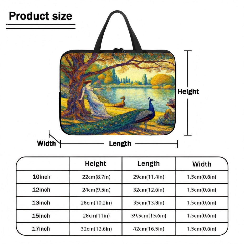 Serene Leaning Lady with Peacock Laptop Bag - Gregg Acini Adoree Designs - Computer Bag