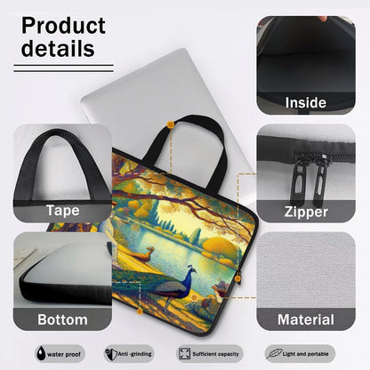 Serene Leaning Lady with Peacock Laptop Bag - Gregg Acini Adoree Designs - Computer Bag