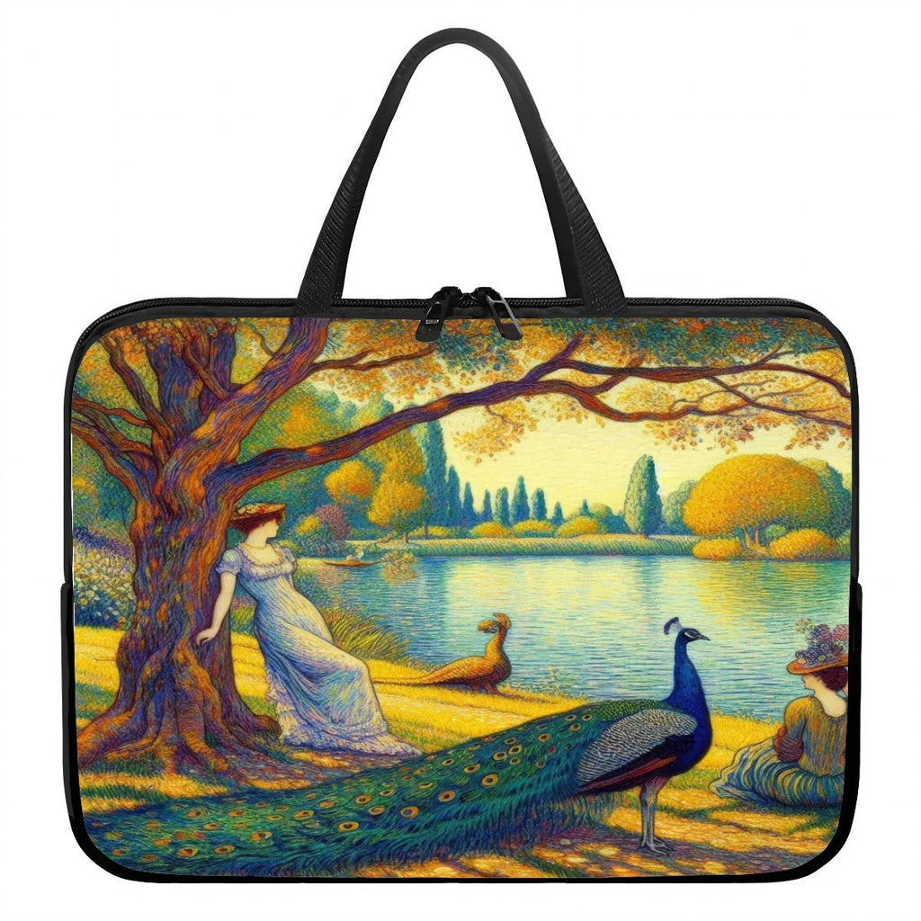Serene Leaning Lady with Peacock Laptop Bag - Gregg Acini Adoree Designs - Computer Bag