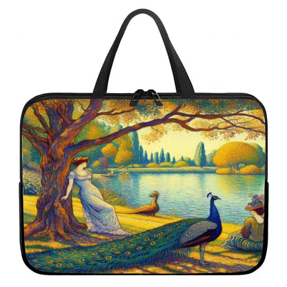 Serene Leaning Lady with Peacock Laptop Bag - Gregg Acini Adoree Designs - Computer Bag