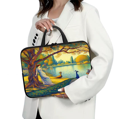 Serene Leaning Lady with Peacock Laptop Bag - Gregg Acini Adoree Designs - Computer Bag