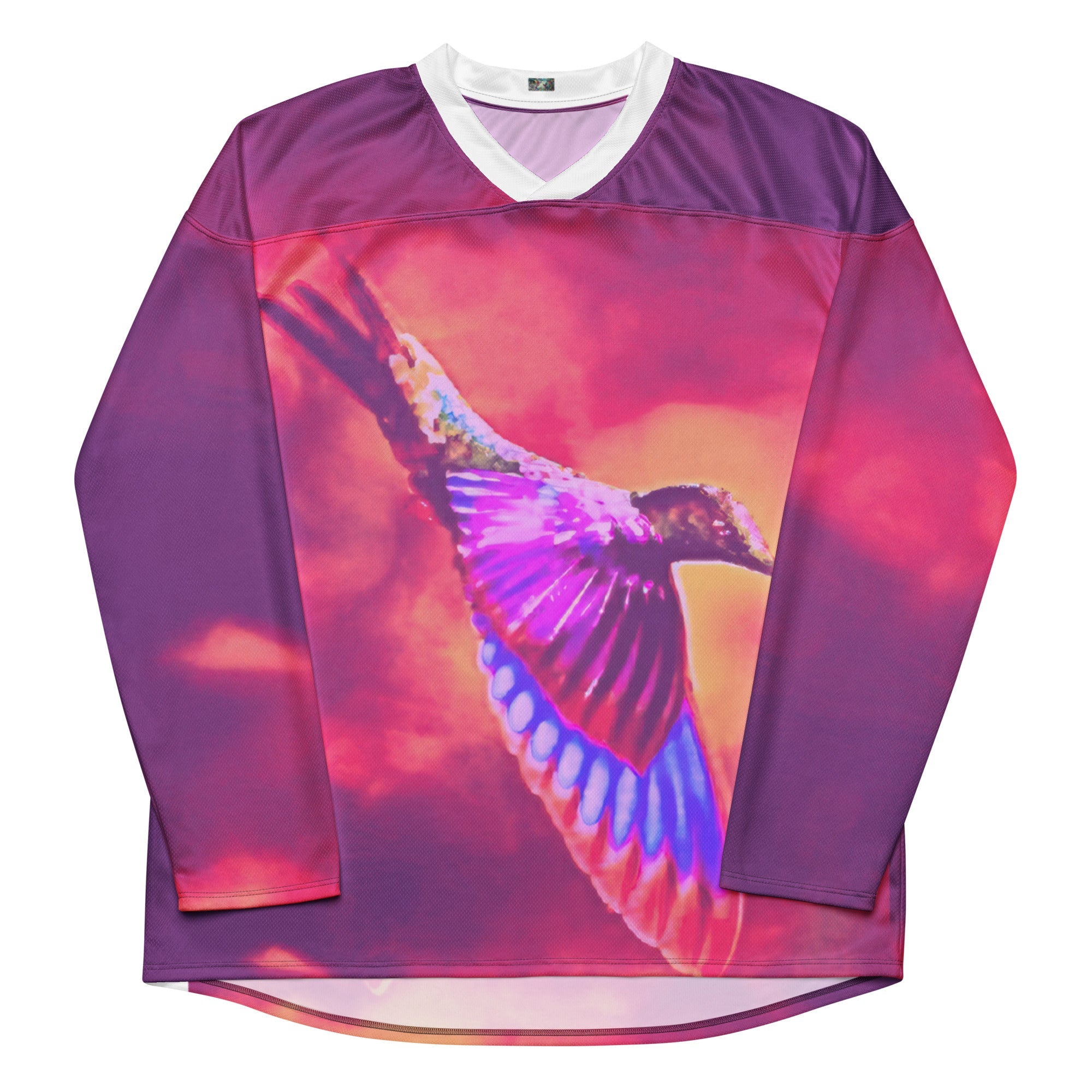 Shrine Hummingbird Recycled hockey fan jersey - Gregg Acini Adoree Designs - Hockey Jersey