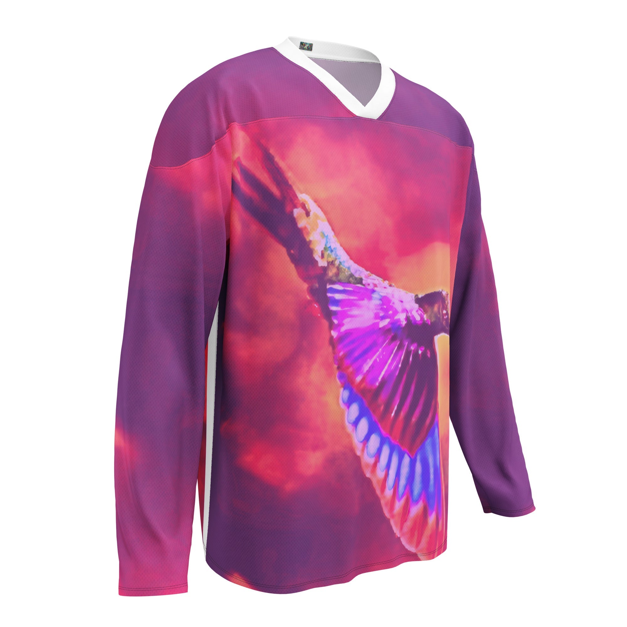 Shrine Hummingbird Recycled hockey fan jersey - Gregg Acini Adoree Designs - Hockey Jersey