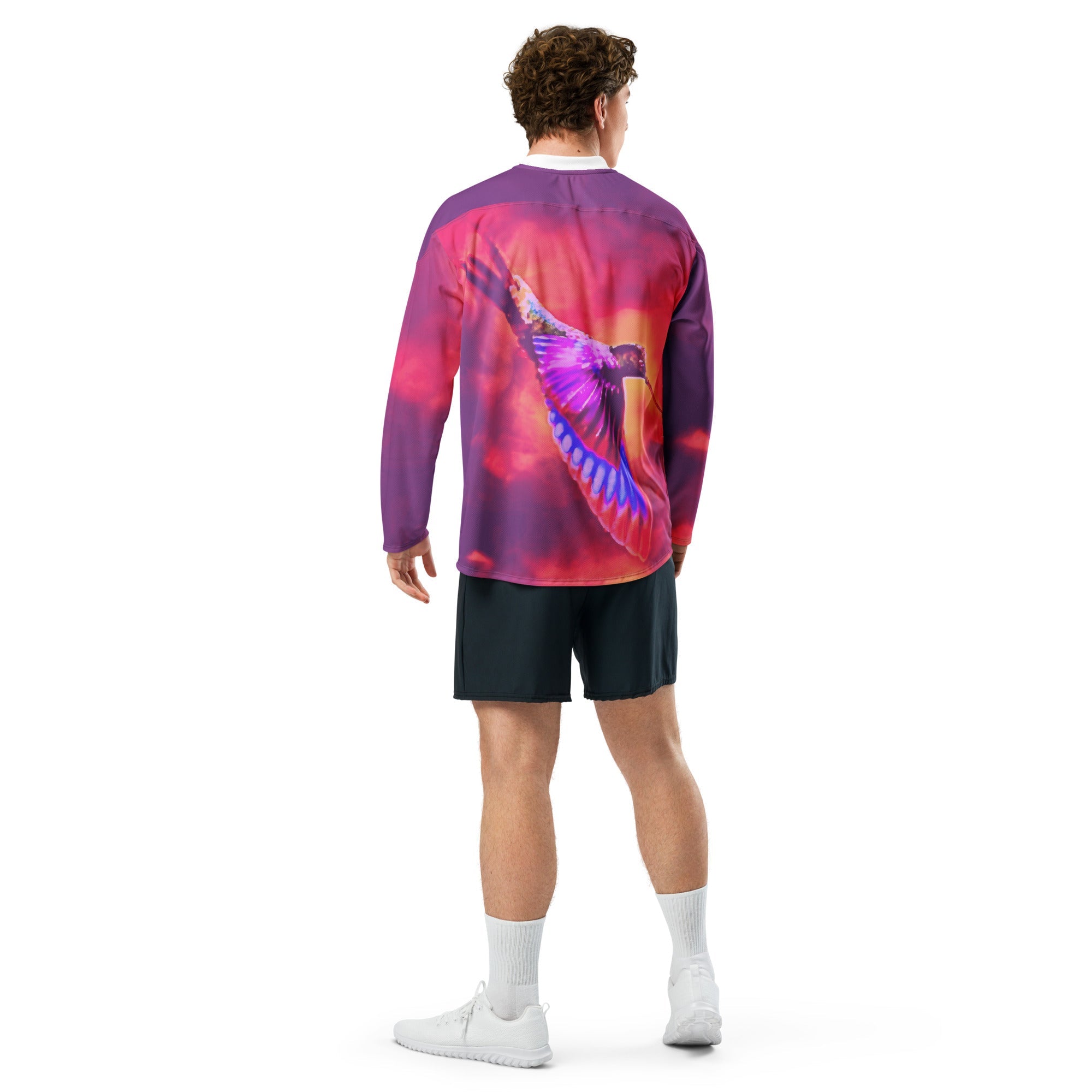 Shrine Hummingbird Recycled hockey fan jersey - Gregg Acini Adoree Designs - Hockey Jersey