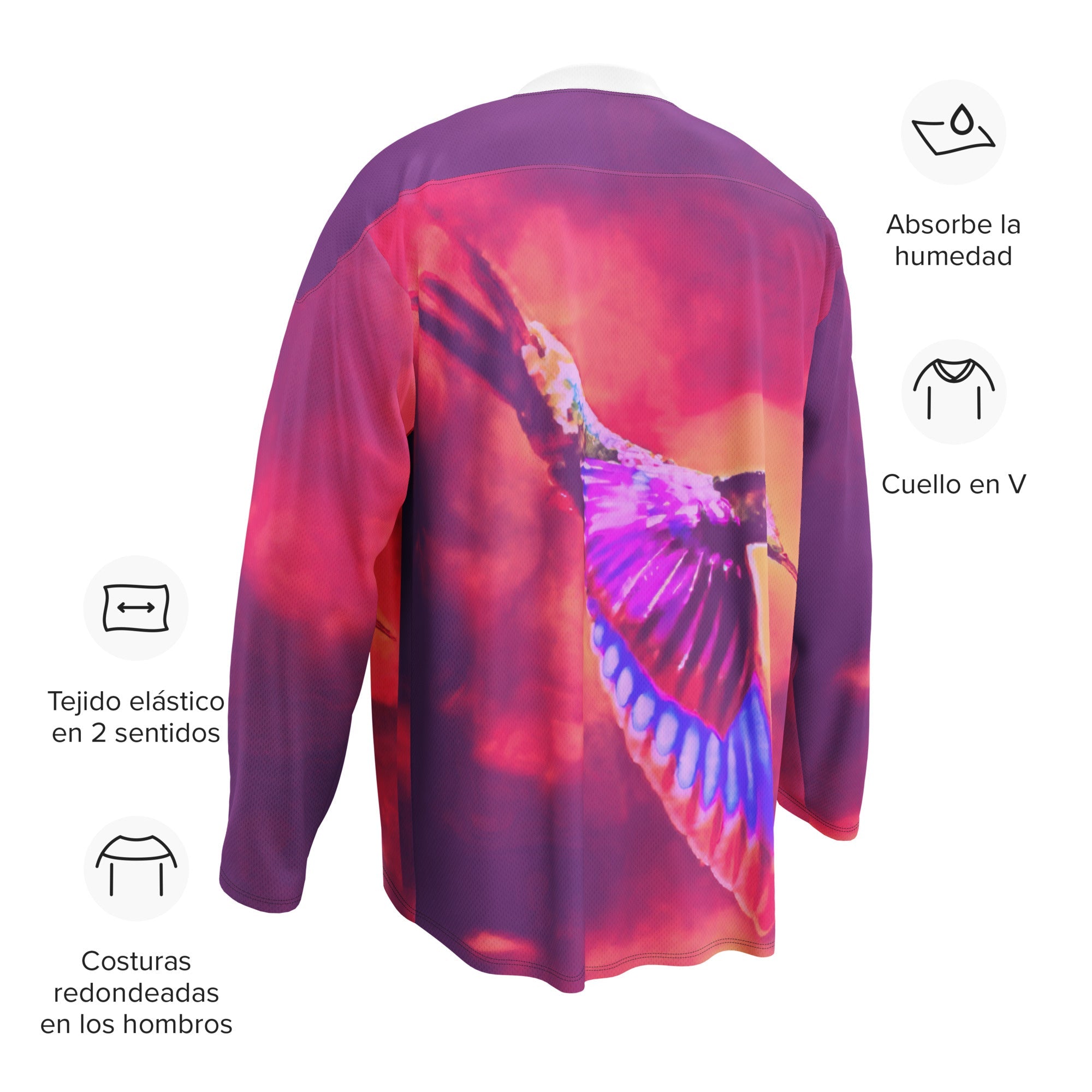 Shrine Hummingbird Recycled hockey fan jersey - Gregg Acini Adoree Designs - Hockey Jersey